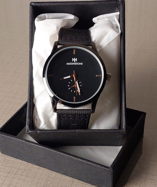 Moonstone Classic Analog Watch with Tan Leather Strap